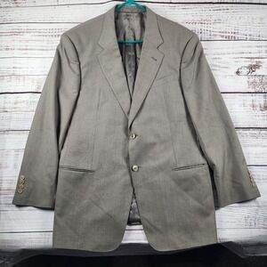 Armani Collezioni Blazer 44L Italy Wool Silk Gray 2 Btn Sport Coat READ Flaws